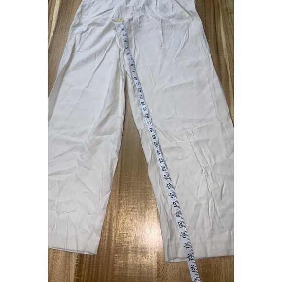 A New Day Womens Wide Leg Pleated Trousers w/ Pockets Cream Color Size 4 - Picture 9 of 13